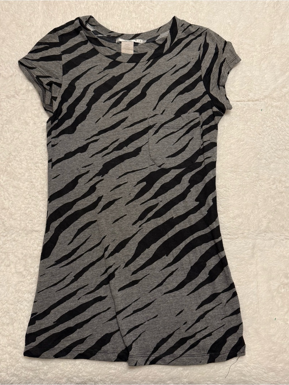 Papaya Gray & Black Zebra Stripe Tee